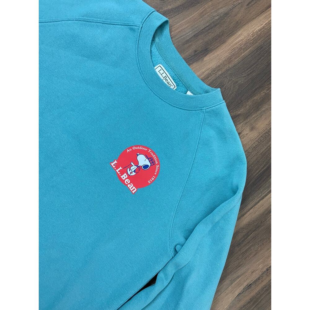 L.L. Bean x Peanuts Snoopy crewneck fleece graphic pullover sweatshirt, S - Picture 2 of 5